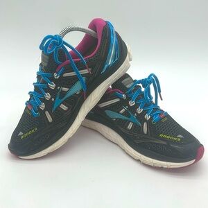 Brooks Transcend Ultimate Ride Womens Shoes Size 9.5 Black Blue Running Sneaker
